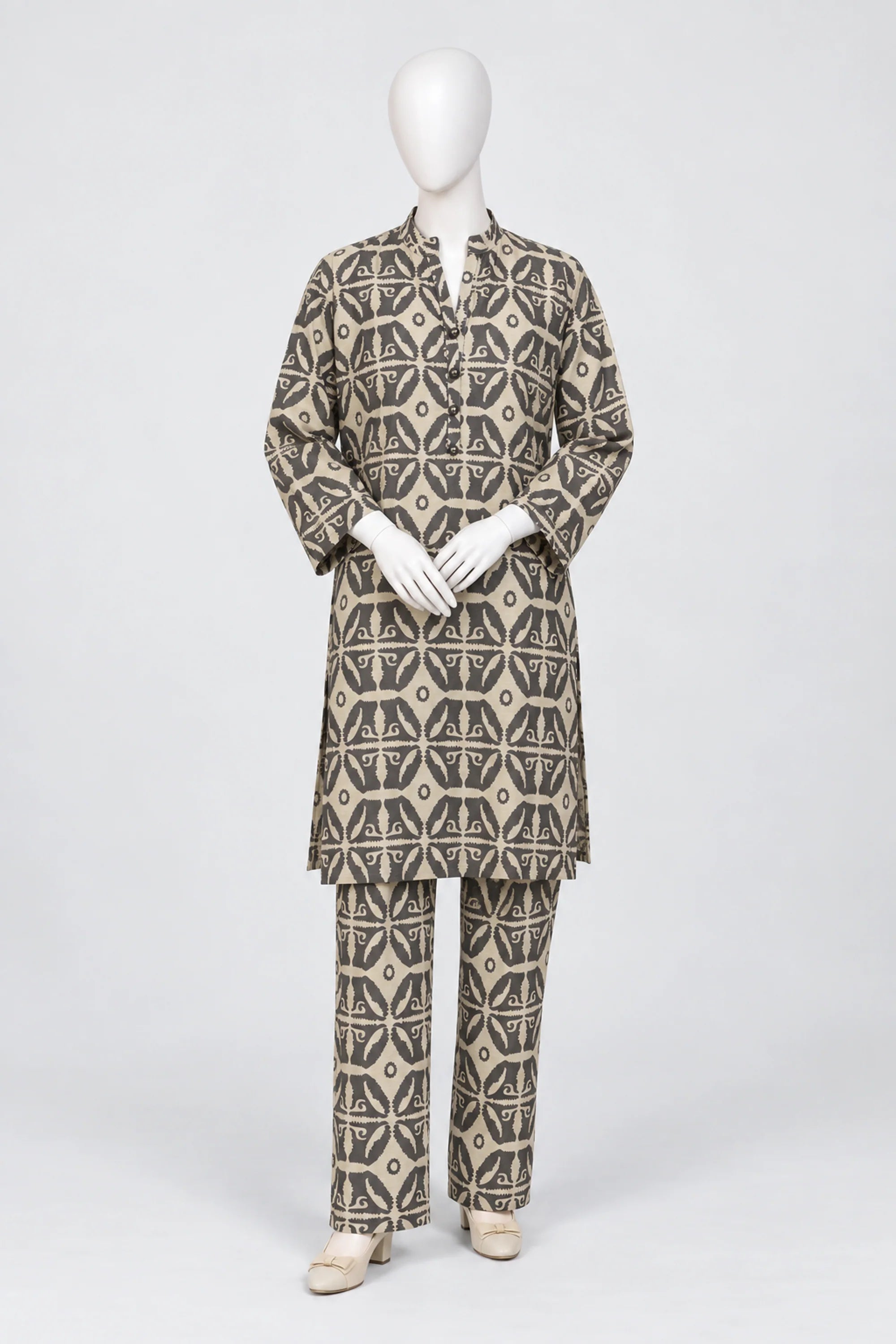PRINTED KHADDAR SUIT