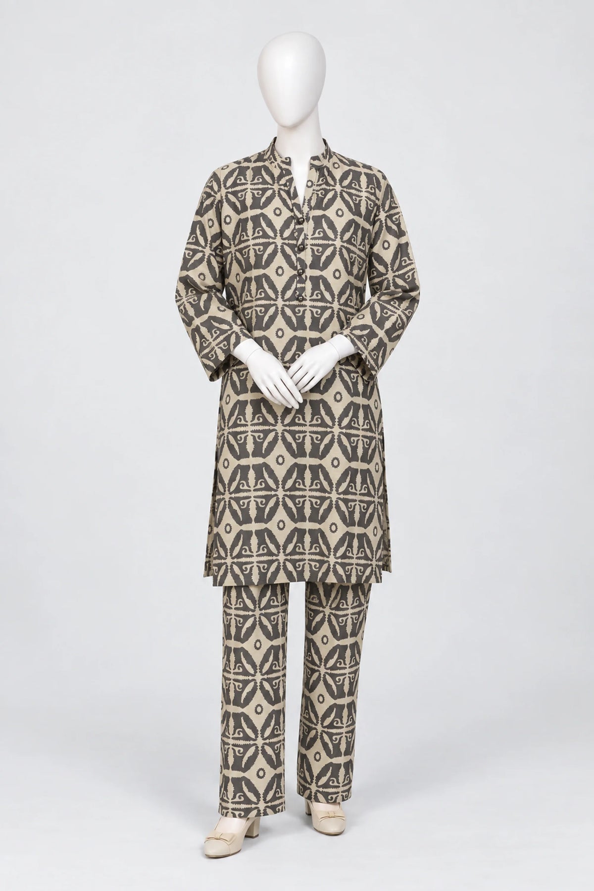 PRINTED KHADDAR SUIT