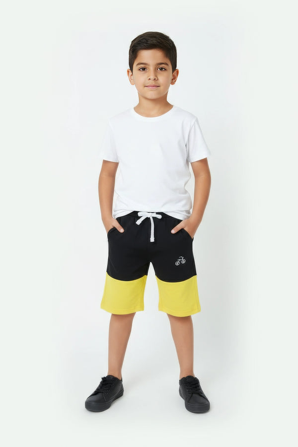 Boys Jersey Short - Black & Yellow