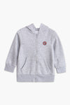 Boys Branded Zipper Hoodie - Grey
