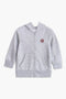 Boys Branded Zipper Hoodie - Grey