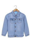 Girl Denim Jacket With Front Pocket G432-2023 - L/Blue