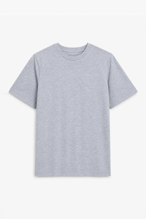 Men Branded Basic T-Shirt - Heather Grey