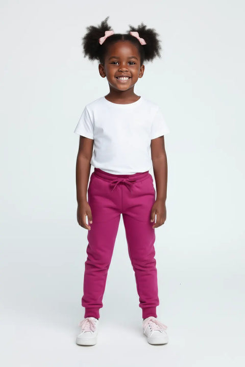 Girls Branded Fleece Trouser - Fuchsia