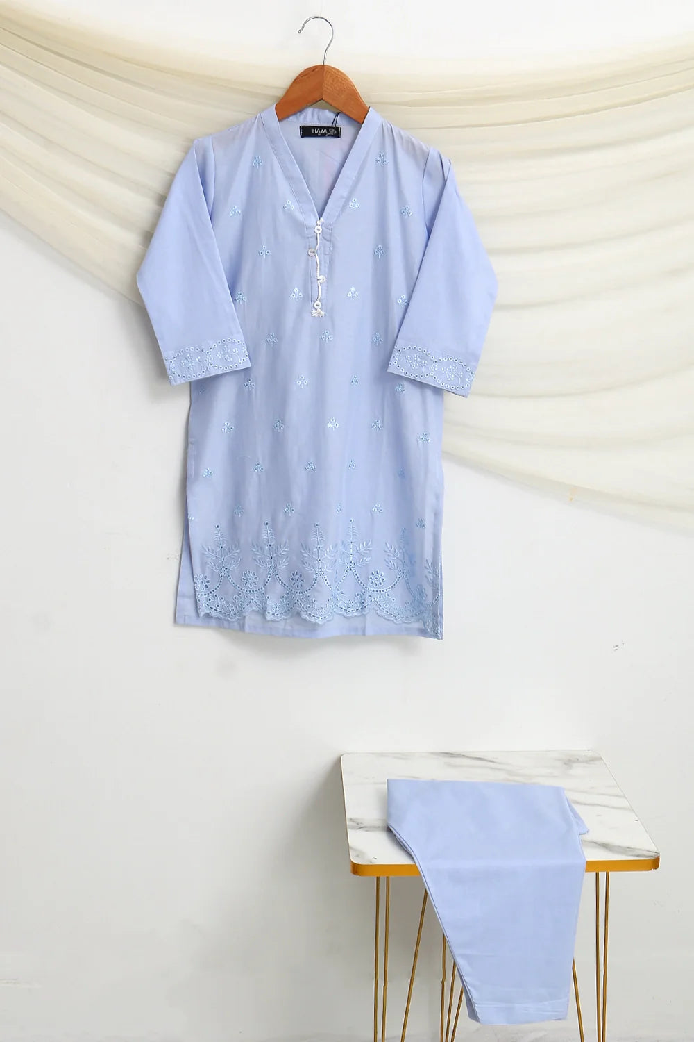 2 PIECE EMB LAWN SUIT