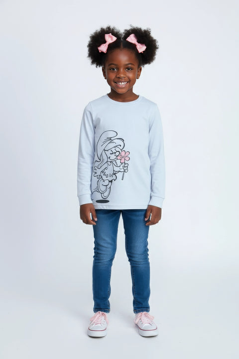 Girls Branded Graphic T-Shirt F/S - L/Blue