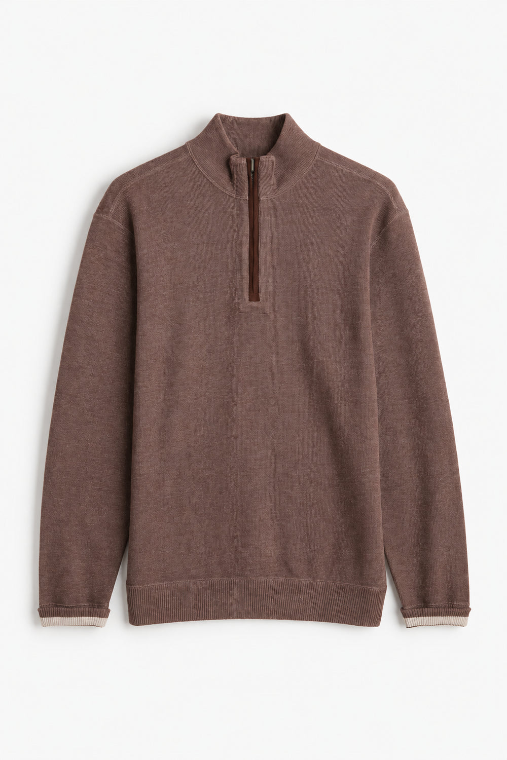 Men Branded Mockneck - L/Brown
