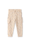 Girl Branded Fleece Cargo Trouser -Beige