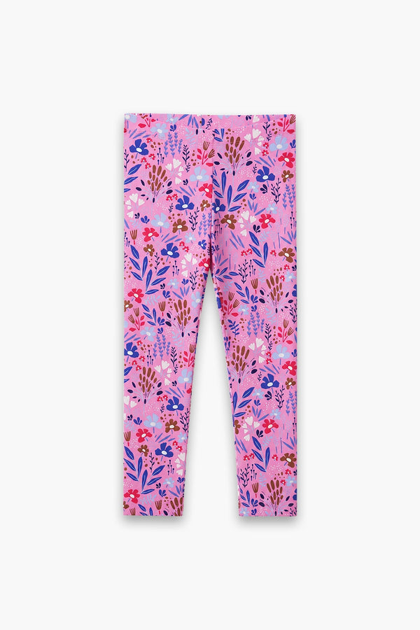 Girls Branded Graphic legging -  PINK& BULE