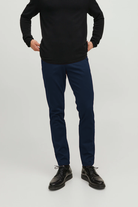Men Stretch Chino (Brand: jack & Jones) - Navy Blue