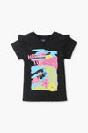 Girls Branded Graphic T-Shirt - Black