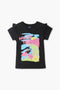 Girls Branded Graphic T-Shirt - Black