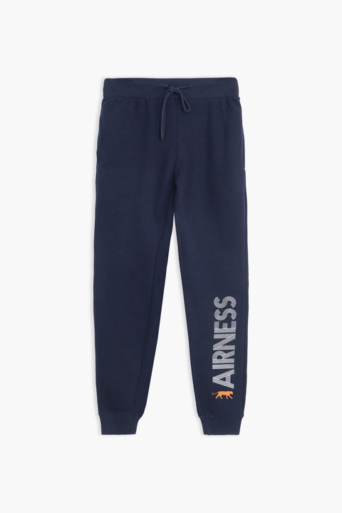 Men Branded Fleece Trouser - Navy