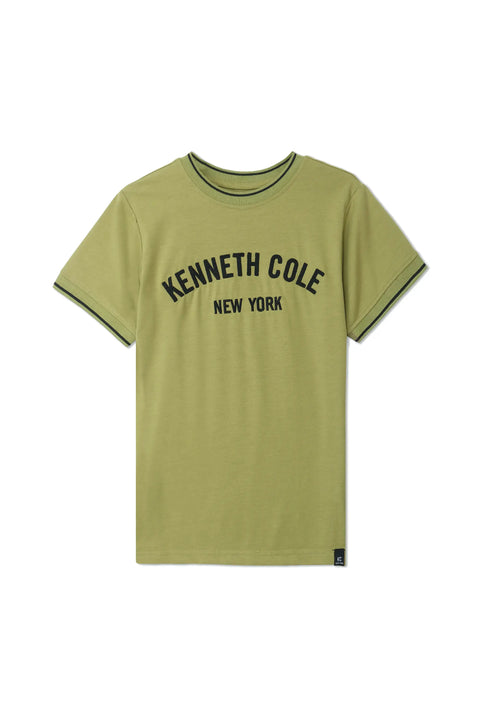 Boys Branded Graphic T-Shirt - Olive Green