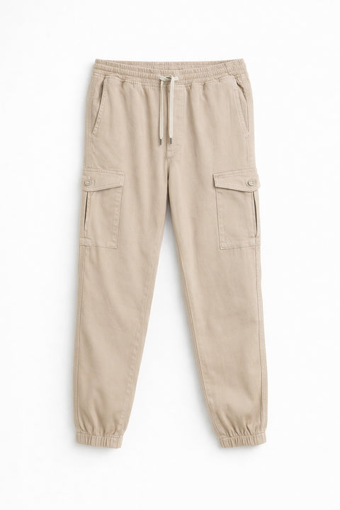 Men Branded Cargo Trouser - Khaki