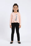 Girls Branded Embellish Graphic Tee F/S - Peach