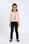 Girls Branded Embellish Graphic Tee F/S - Peach