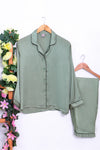 Women EXST Silk Night Suit - Green