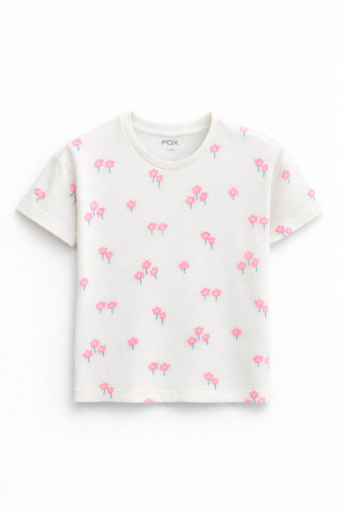 Girls Branded Graphic T-Shirt - White