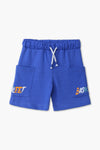 Boy Branded Graphic Terry Short - Royal Blue