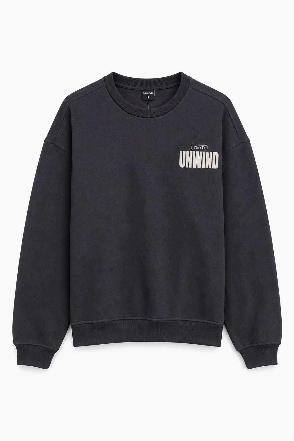Men Branded Graphic Fleece Sweatshirt - D/Navy