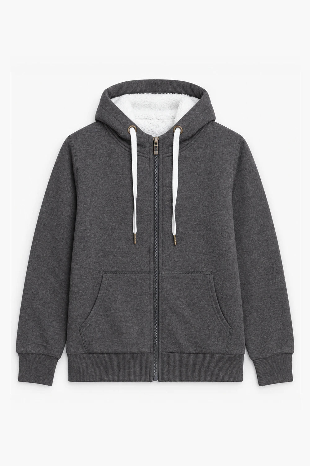 Women Branded Fleece Zipper Hoodie - D/Grey