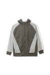 Boys Branded Zipper Hoodie - Grey And Green