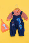 Infant Baby 3-Piece Suit A13 - Orange and Denim