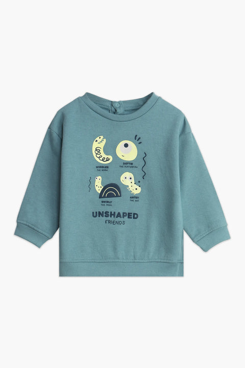 Boys Branded Graphic Sweatshirt - Sea Green