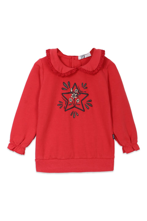Girls  Graphic Sweatshirt GS-07 - Raspberry