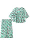 Girls Viscose Graphic Plated Suit - Green