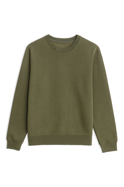 Men Branded Basic Sweatshirt - Olive