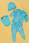 Infant Girl Graphic 4-Piece Suit 58-A - Blue