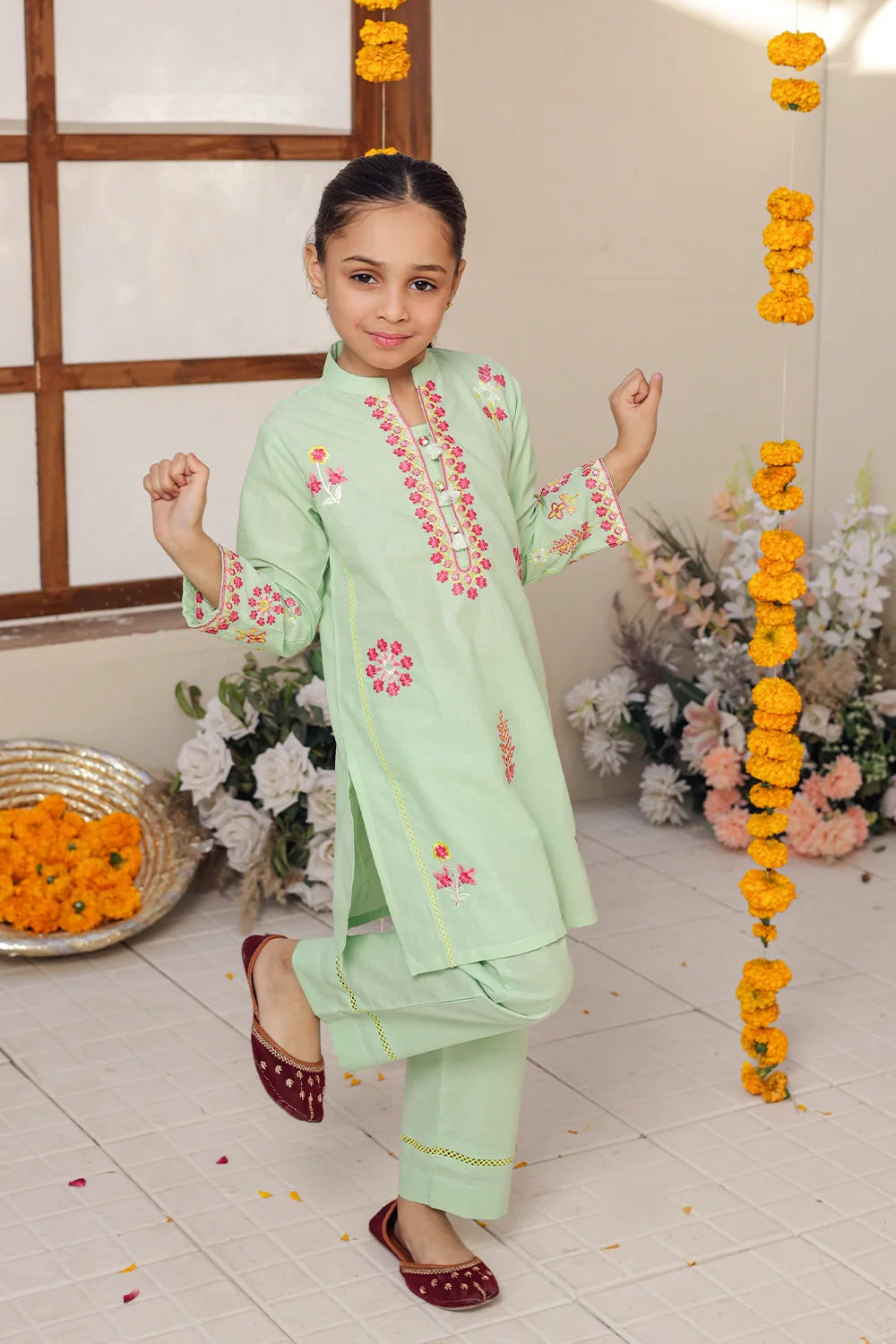 2 PIECE EMB LAWN SUIT