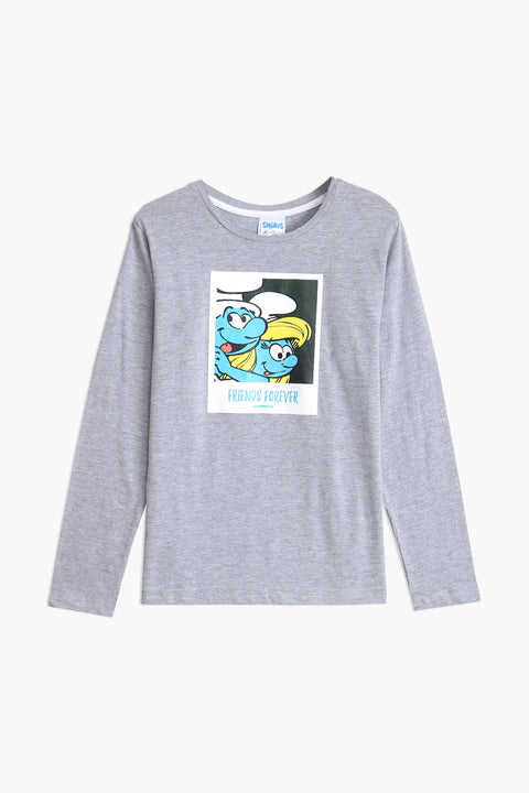 Women's Branded Printed T-shirt F/S - Grey