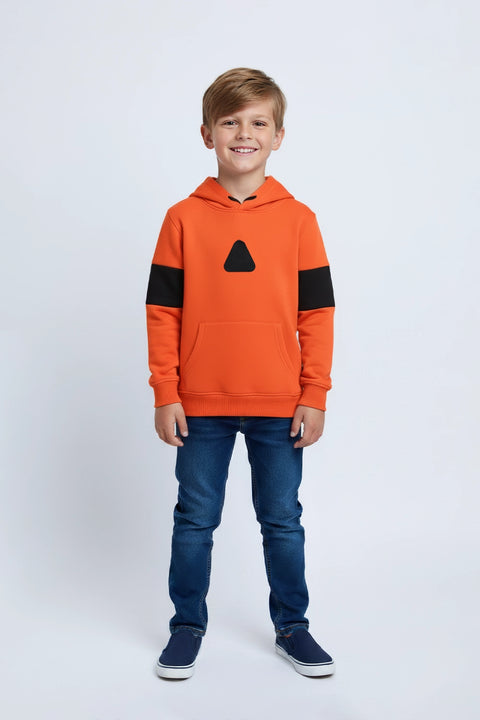 Boys Raglan Pullover Hoodie - Orange