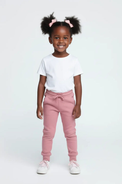 Girls Branded Fleece Trouser - Tea Pink