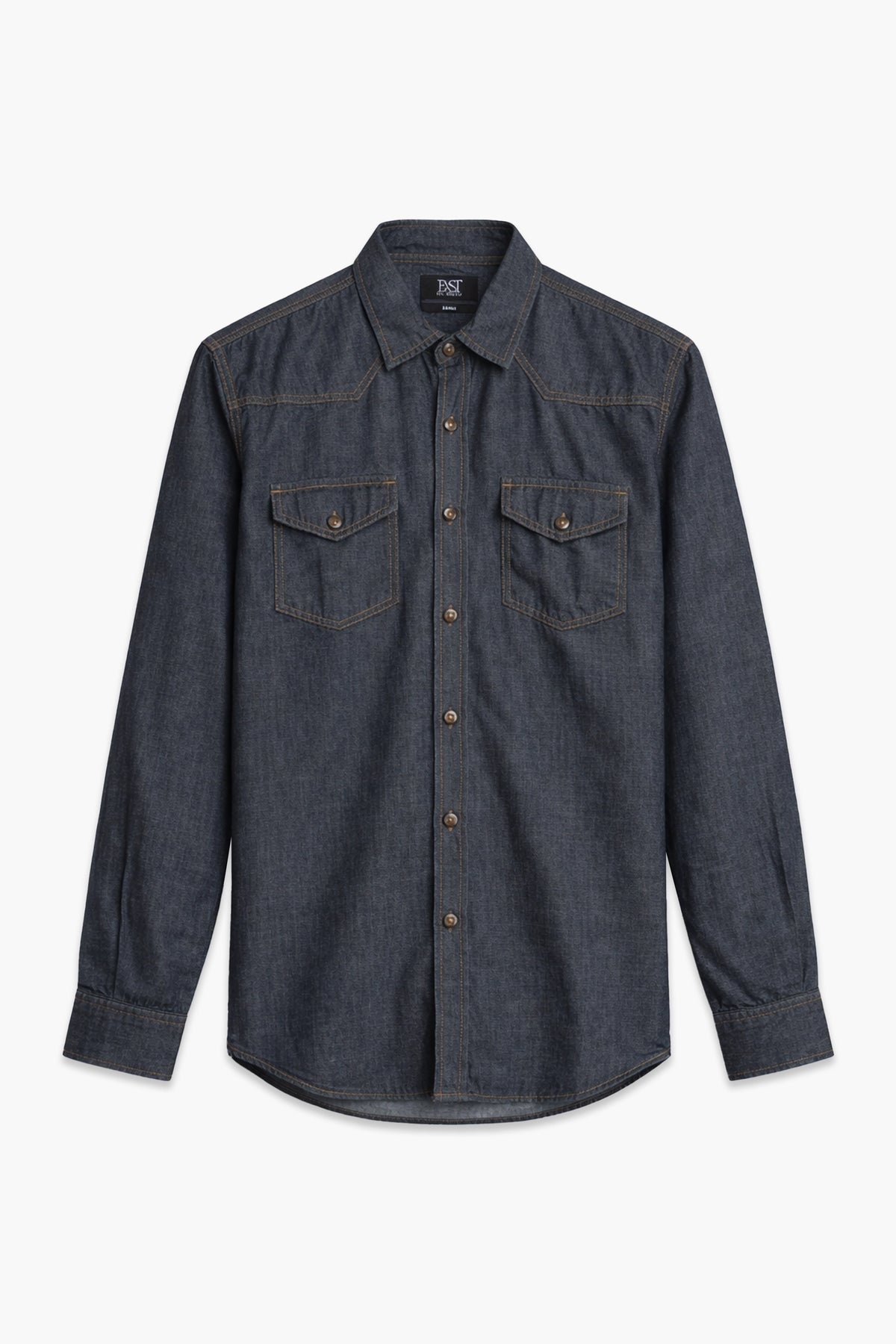 Men Denim Shirt Double Pocket MDS23-02 - D.Grey