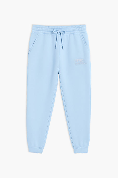Men Branded Fleece Trouser - Sky Blue