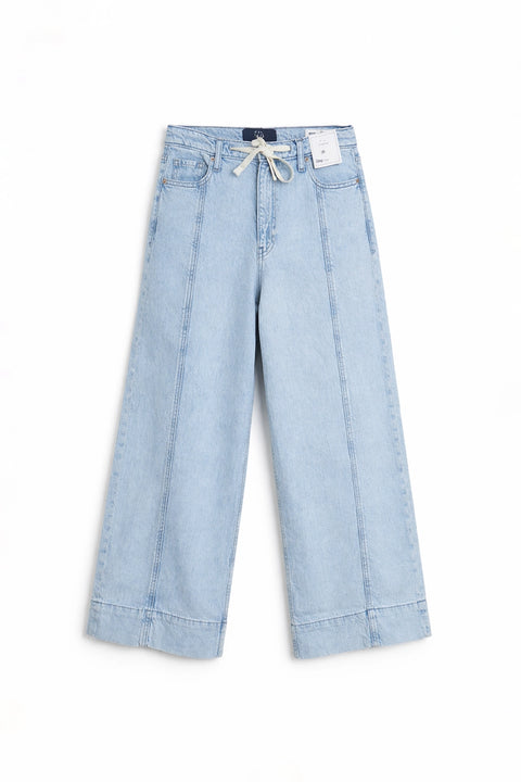 Women's Branded Wide Leg Jeans - ICE BLUE