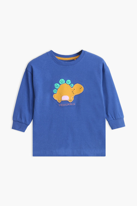 Boy Branded Graphic T-shirt F/S - Dusty Blue