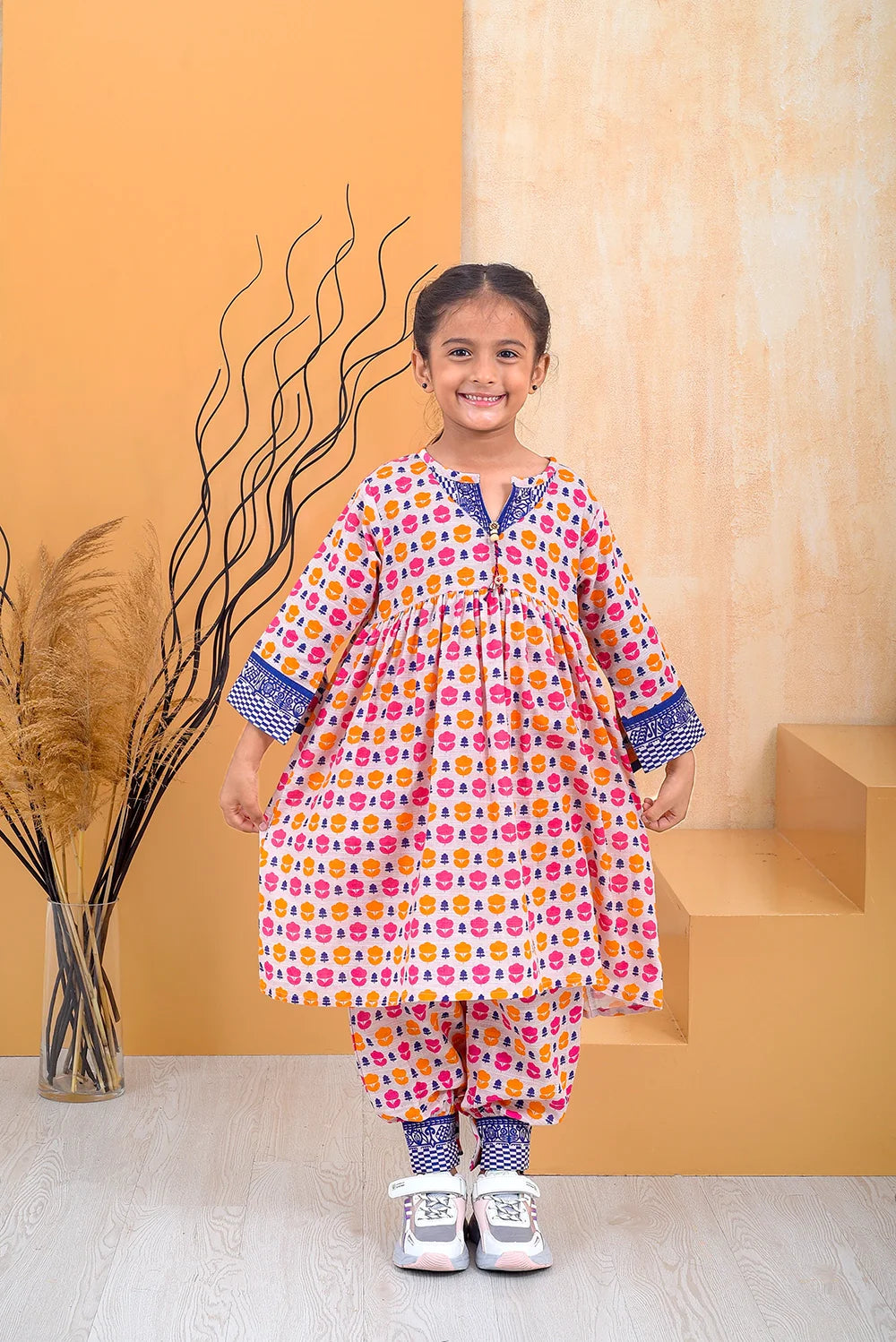PRINTED KHADDAR FROCK