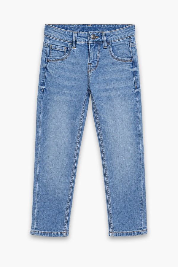 Boy Branded Straight fit Denim Pant - BLUE