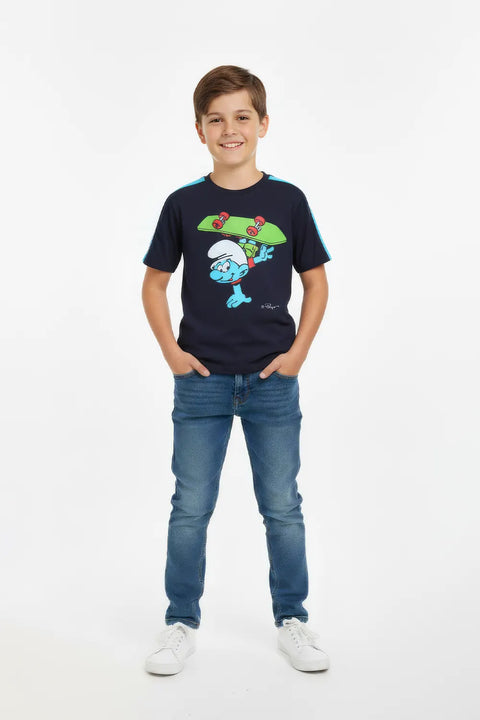 Boy Branded Graphic T-shirt - Navy
