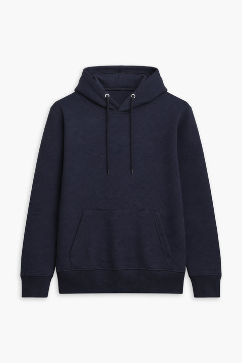 Men Branded Pullover Hoodie - Navy