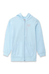 Girls Branded Fleece Hoodie Zipper -L/Blue