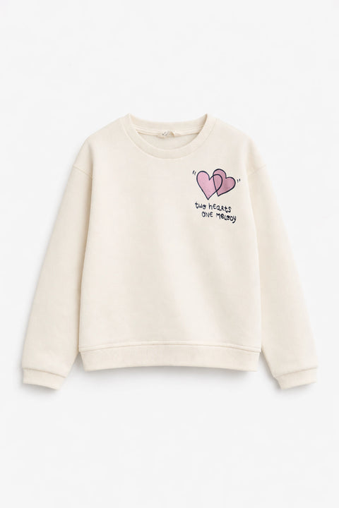 Girls Branded Graphic Sweatshirt - White