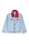 Girl Branded Denim Jacket - Sky Blue