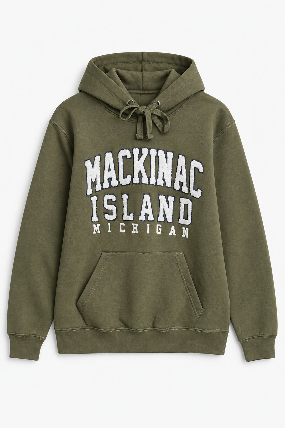 Men Branded Graphic Pullover Hoodie - Olive