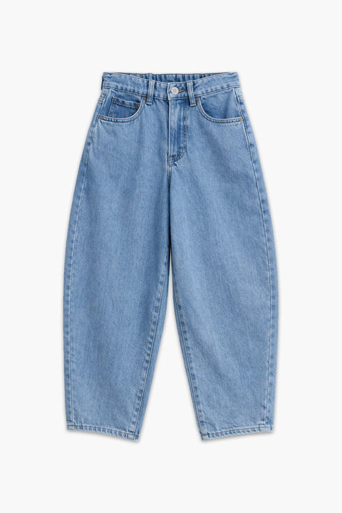 Girls Branded Wide Leg Jeans  - L/Blue